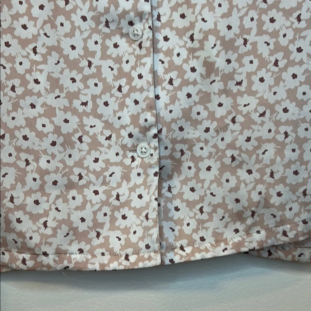 Barefoot Dreams Ditsy Rose Button Down Pajama Top - Image 7