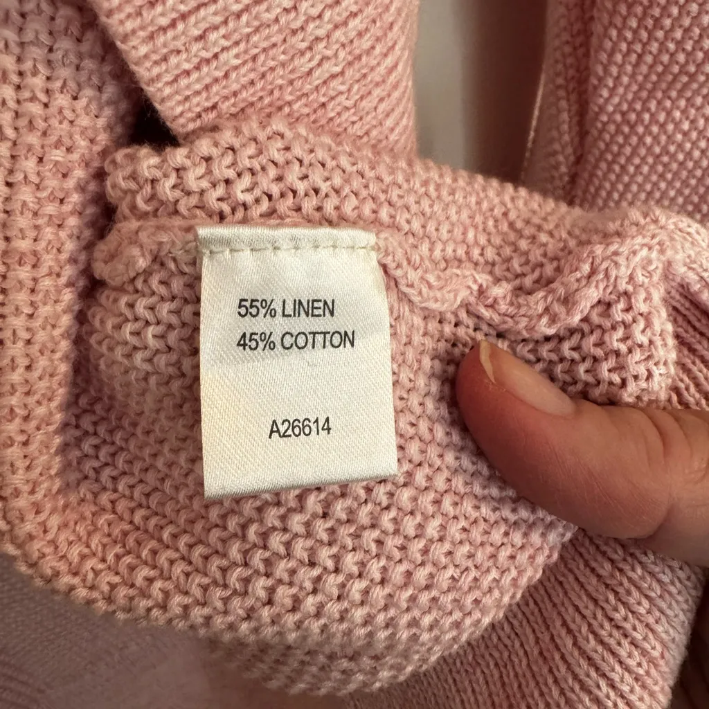 Appleseed's Seedstitch Womens Pink Cardigan Sweater Linen Blend Plus Size 0X - Image 6