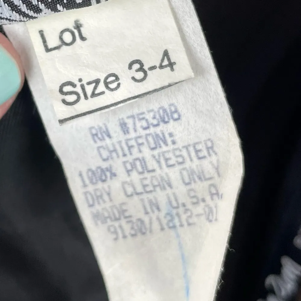 Vintage 90s Y2K Zum Zum by Niki Livas Chiffon Halter Full Gown Whimsygoth Gothic Black Size 2 - Image 9