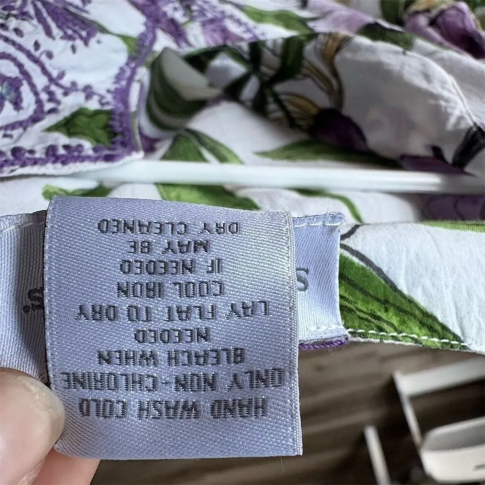 Soft Surroundings Women's PXL Cotton Floral Tunic Blouse Multicolor Casual Top - Image 4