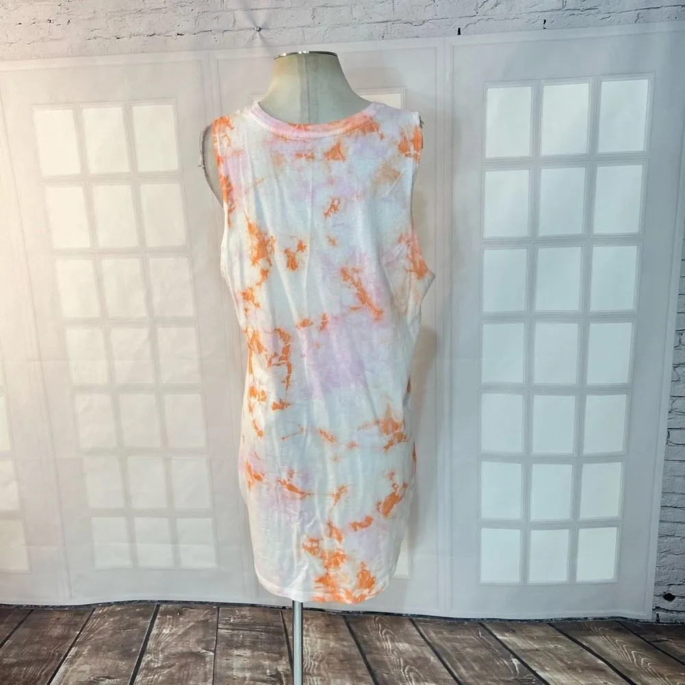 Spiritual Gangster white peach tie dye mini tank dress size xl - Image 7