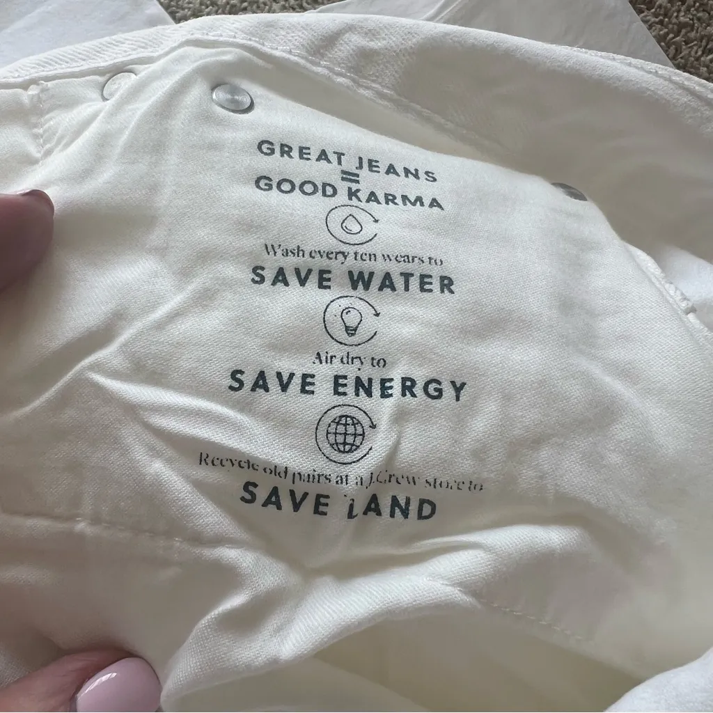 NWT J. Crew Point Sur White Denim Jeans Women’s Size 32 Shoreditch Strai… - Image 9