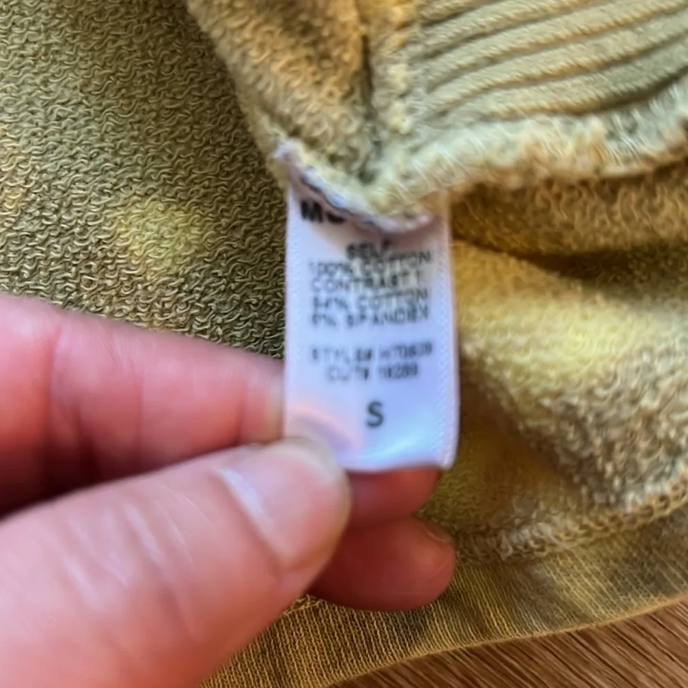 Monrow Yellow Bleach Crew Neck Sweatshirt Sz S - Image 3