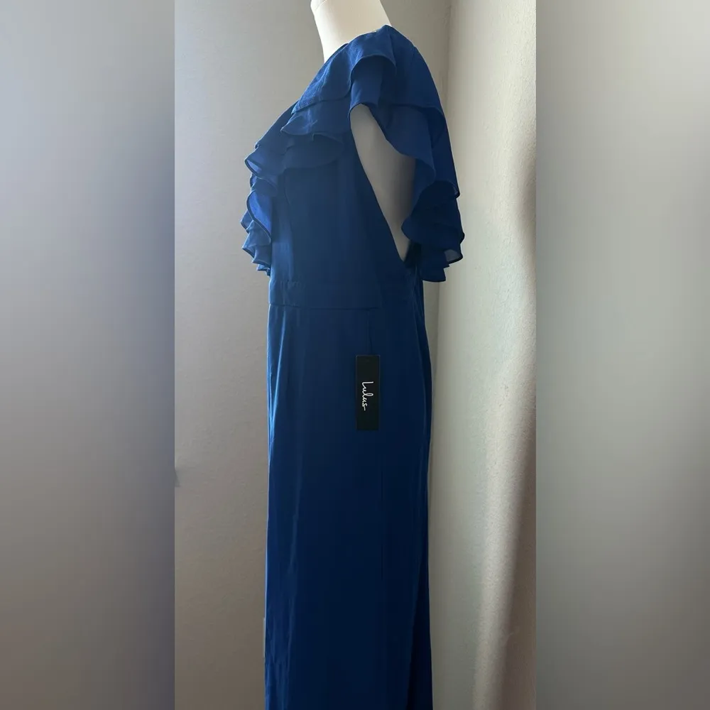 New Lulu's Royal Blue Ruffle Jumpsuit - Image 6