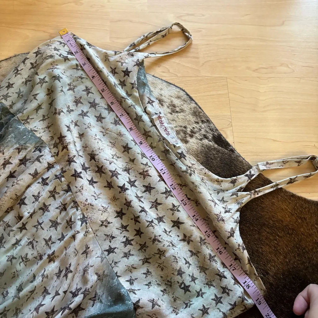 JOHNNY WAS Pete and‎ Greta Maxi Dress Star Tan Blue Sleeveless Slip Size Medium - Image 6