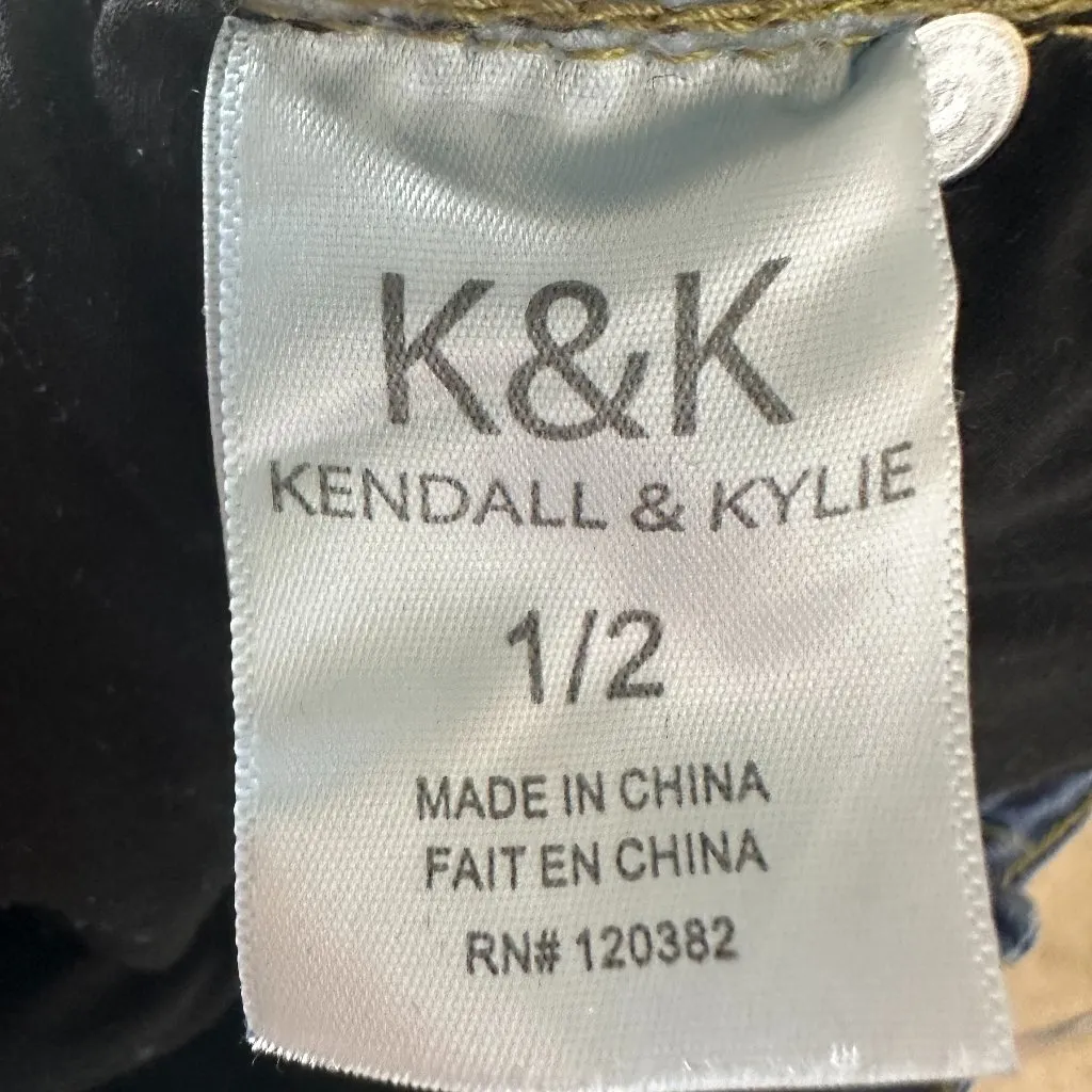 NWT Kendall & Kylie Womens Kouture High Rise Straight Jeans Size 1/2 Raw Hem - Image 6