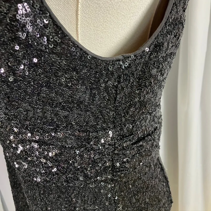 Eliza‎ J Black Sequin Sleeveless  Cocktail Party Dress Size 10 Holiday Midi - Image 12