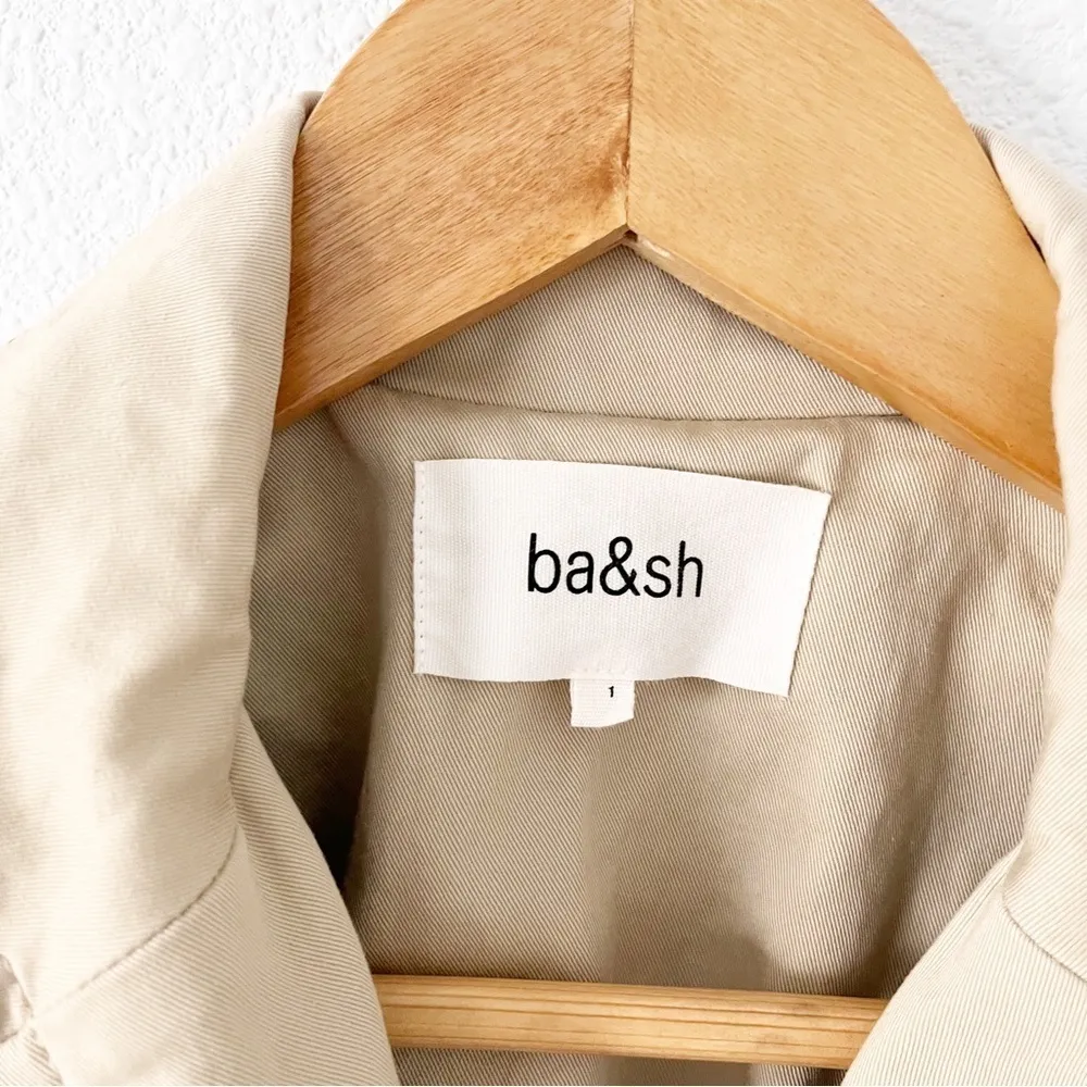 BA&SH Beige Muse Belted Gabardine Utility Jacket - Image 2