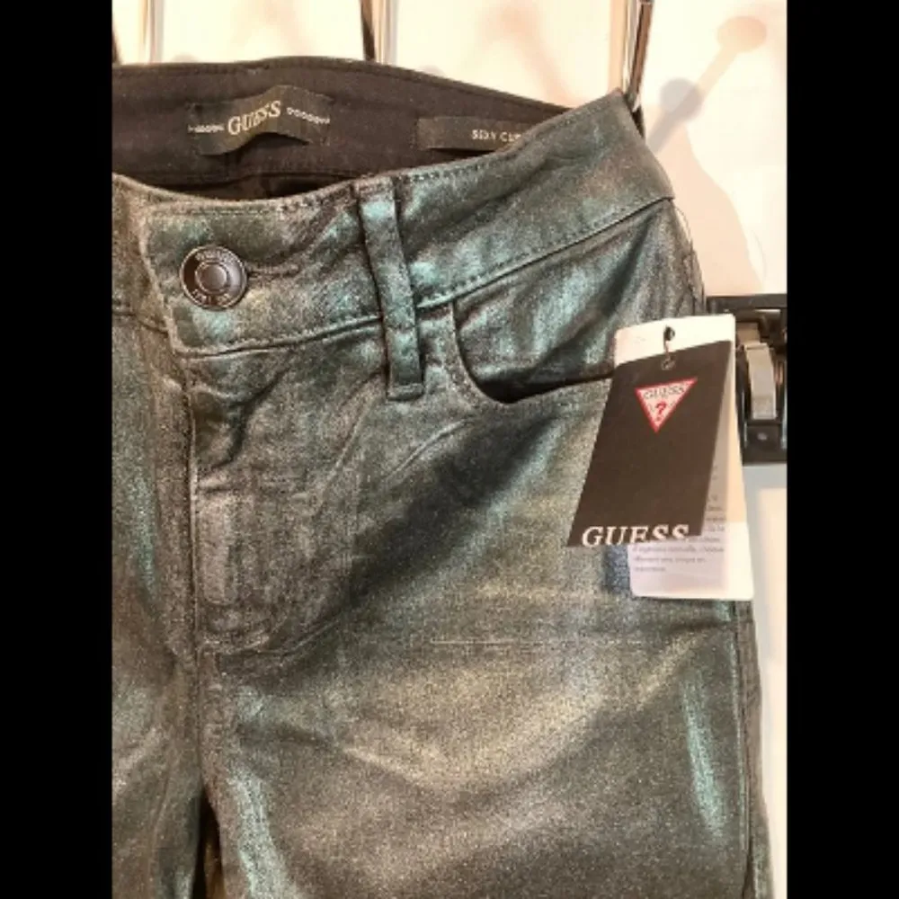 Guess women's size 26 metallic coated sexy curve skinny jeans 24x29 25x29 26x29 - Image 5