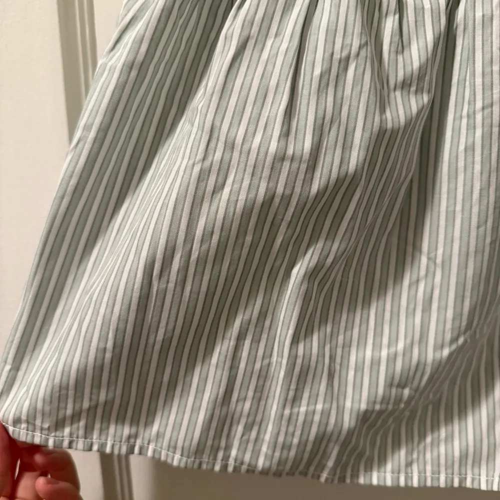 J. Crew Tie-shoulder tank top in stripe green & white size 00 nwt 100% cotton - Image 3