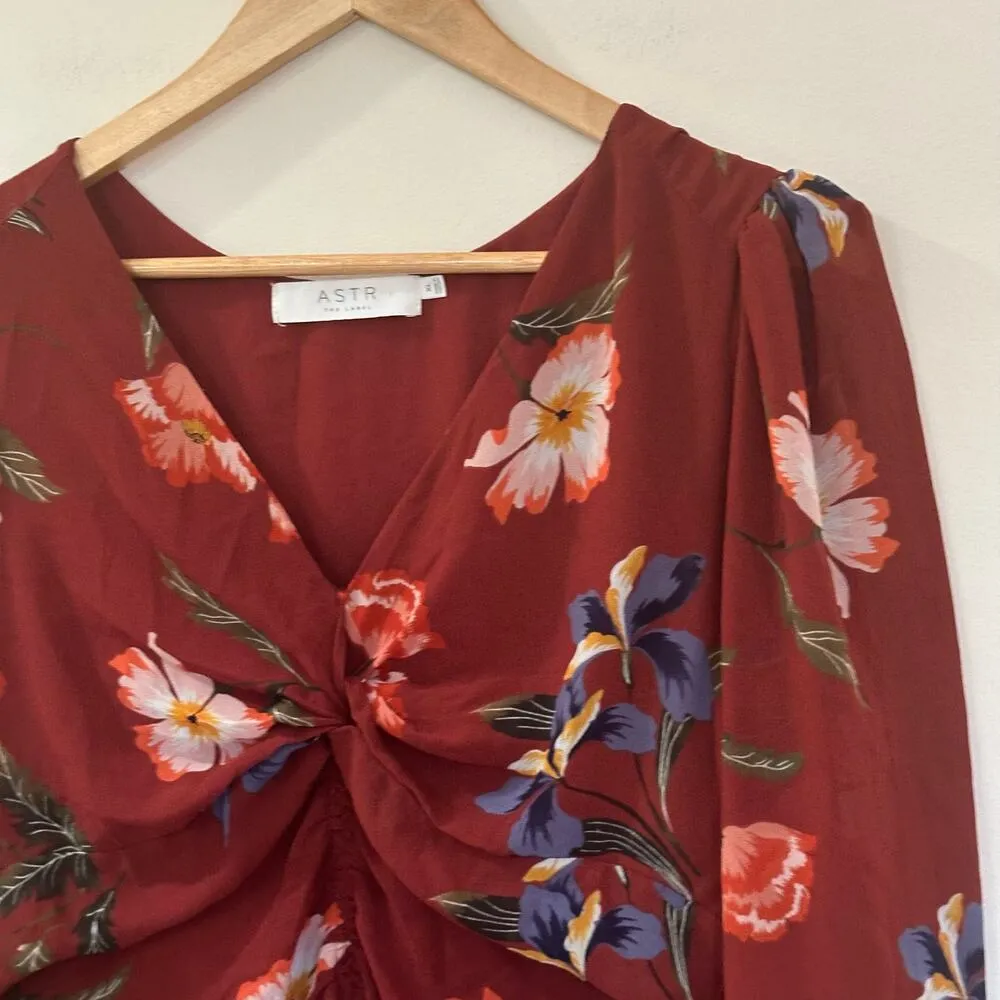 ASTR The Label Floral Ruched Front Hilow Floral Dress sz XL - Image 7