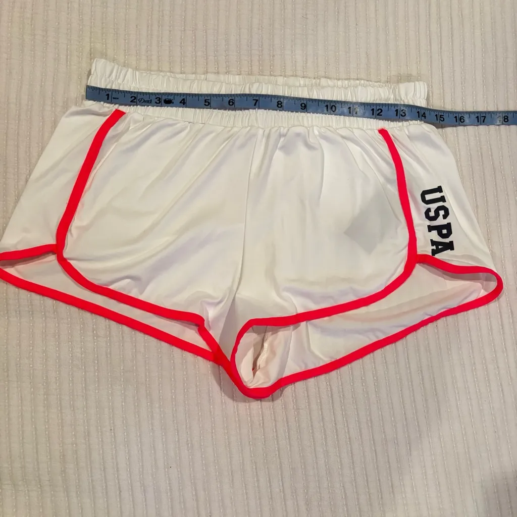 U.S. Polo Assn. NWT White Neon Hype Solid Running Short Women's Size Medium - Image 9