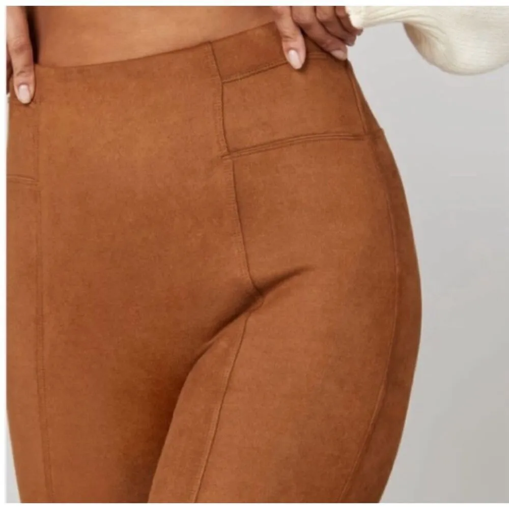 SPANX Faux Suede Leggings in Rich Caramel new without tags size small - Image 6