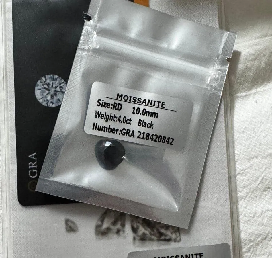 Black moissanite loose gem 4 carat - Image 2
