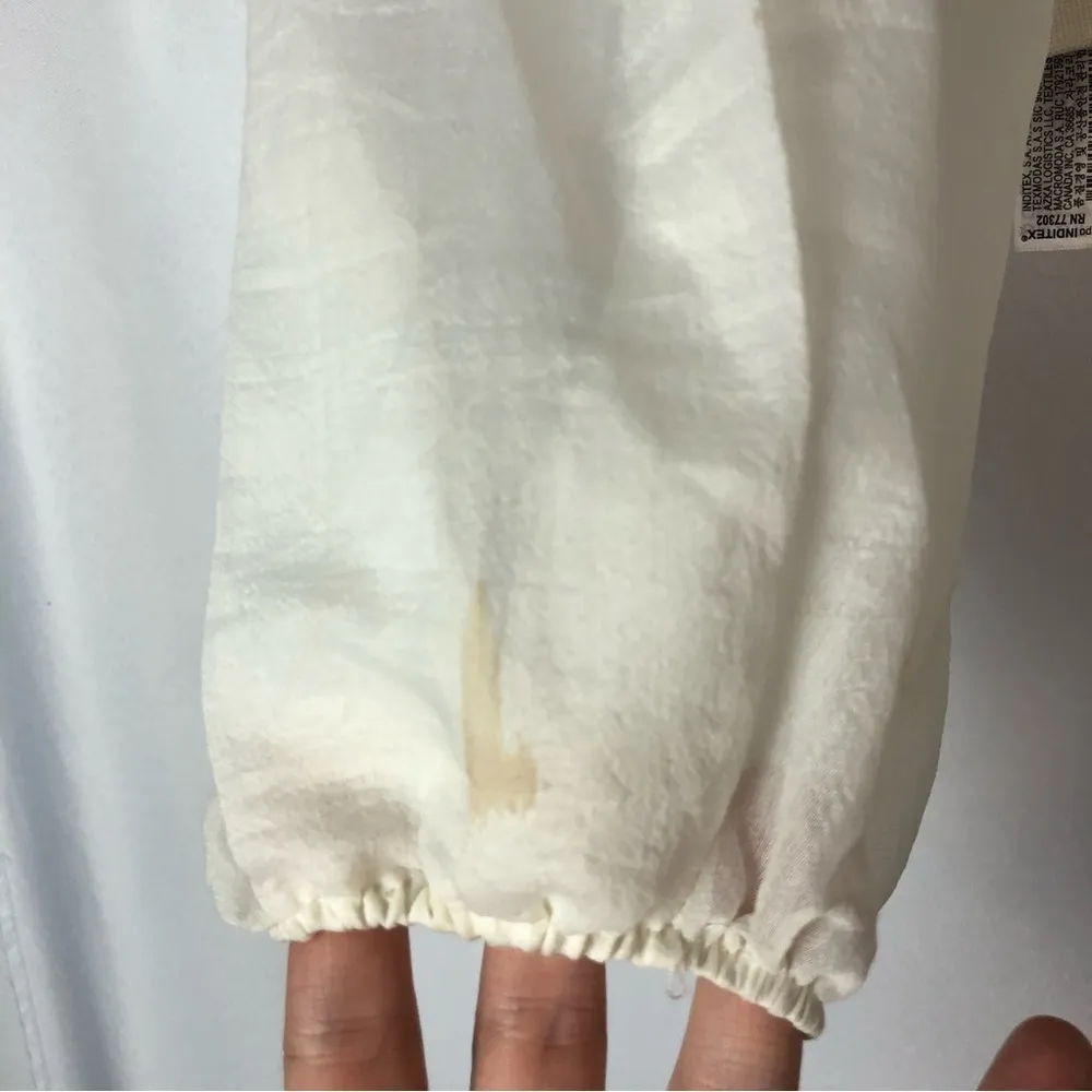 Zara Off White Cropped Puff Sleeve Top S - Image 4