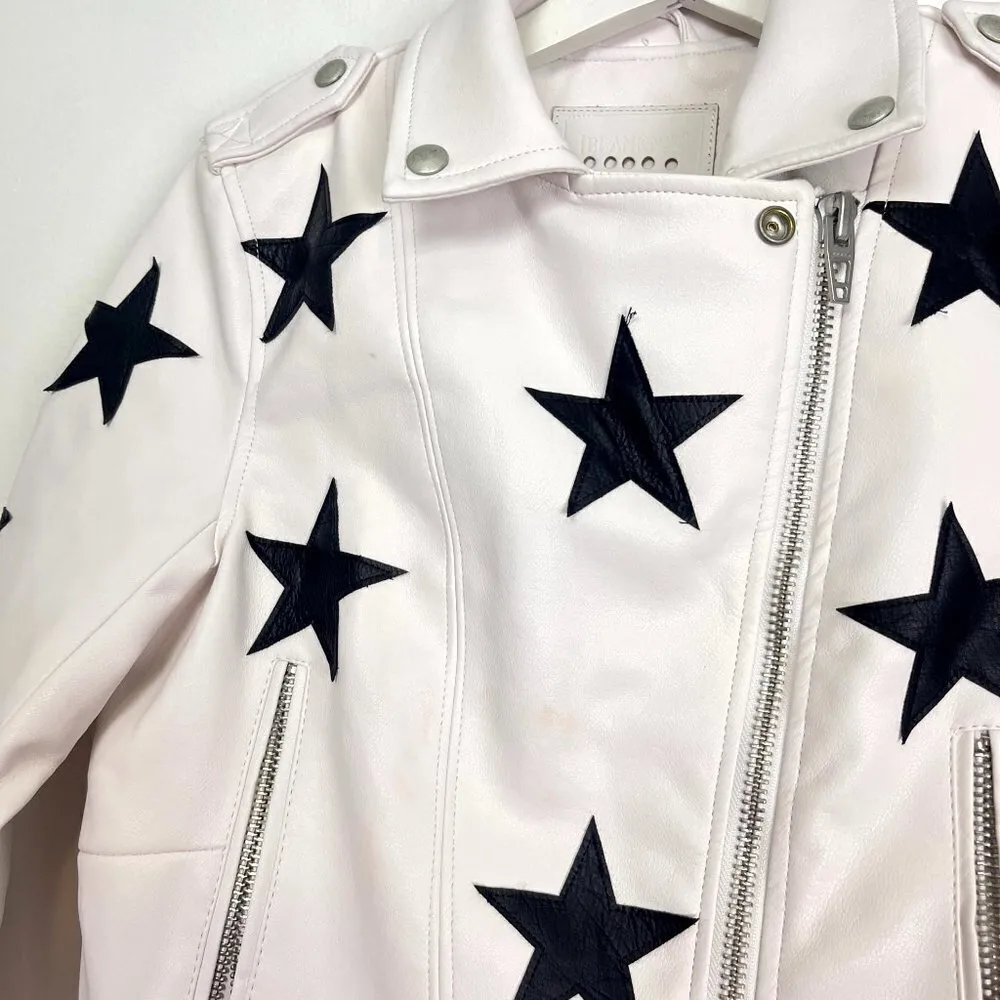 BLANK NYC  Vegan Leather Star Patch Moto Jacket in Kick Off Size X-Small - Image 6