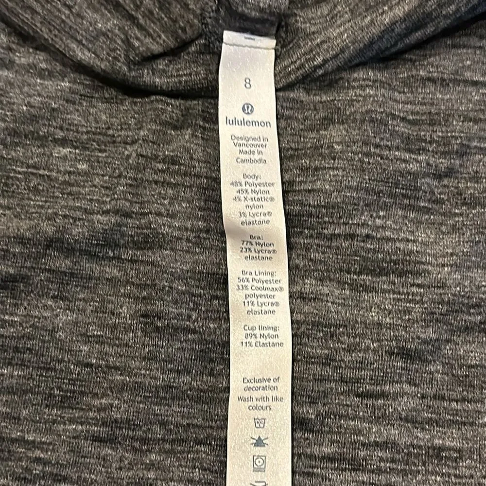 Lululemon Women’s Grey Raise the Barre Tank Top with Strappy Built in Sports Bra - Image 6