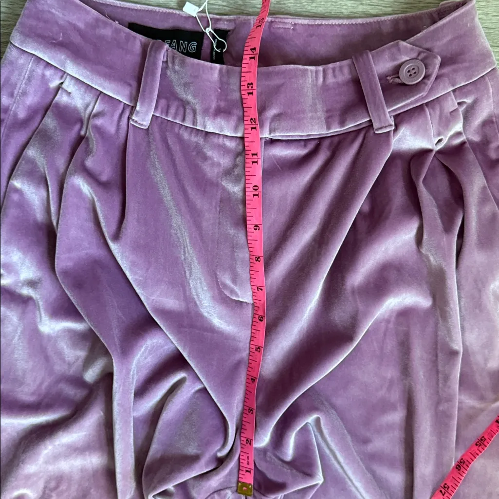 NEW Wildfang The Empower Velvet Wide Leg Trouser In Mauve 6 Purple - Image 9