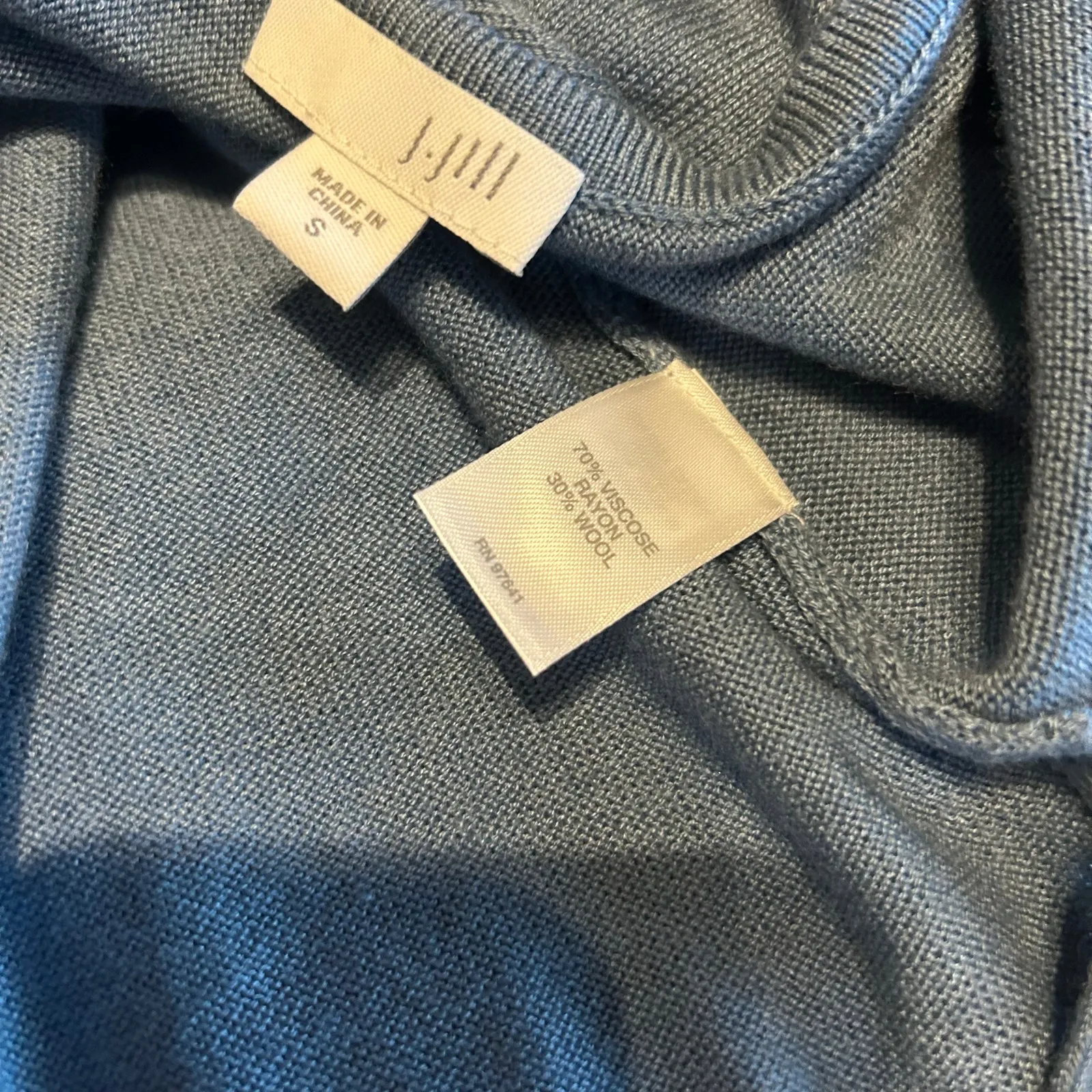 J. Jill Knit Top Tunic Blue Long Sleeve SZ SM Boho Cottage Core Office Siren - Image 8