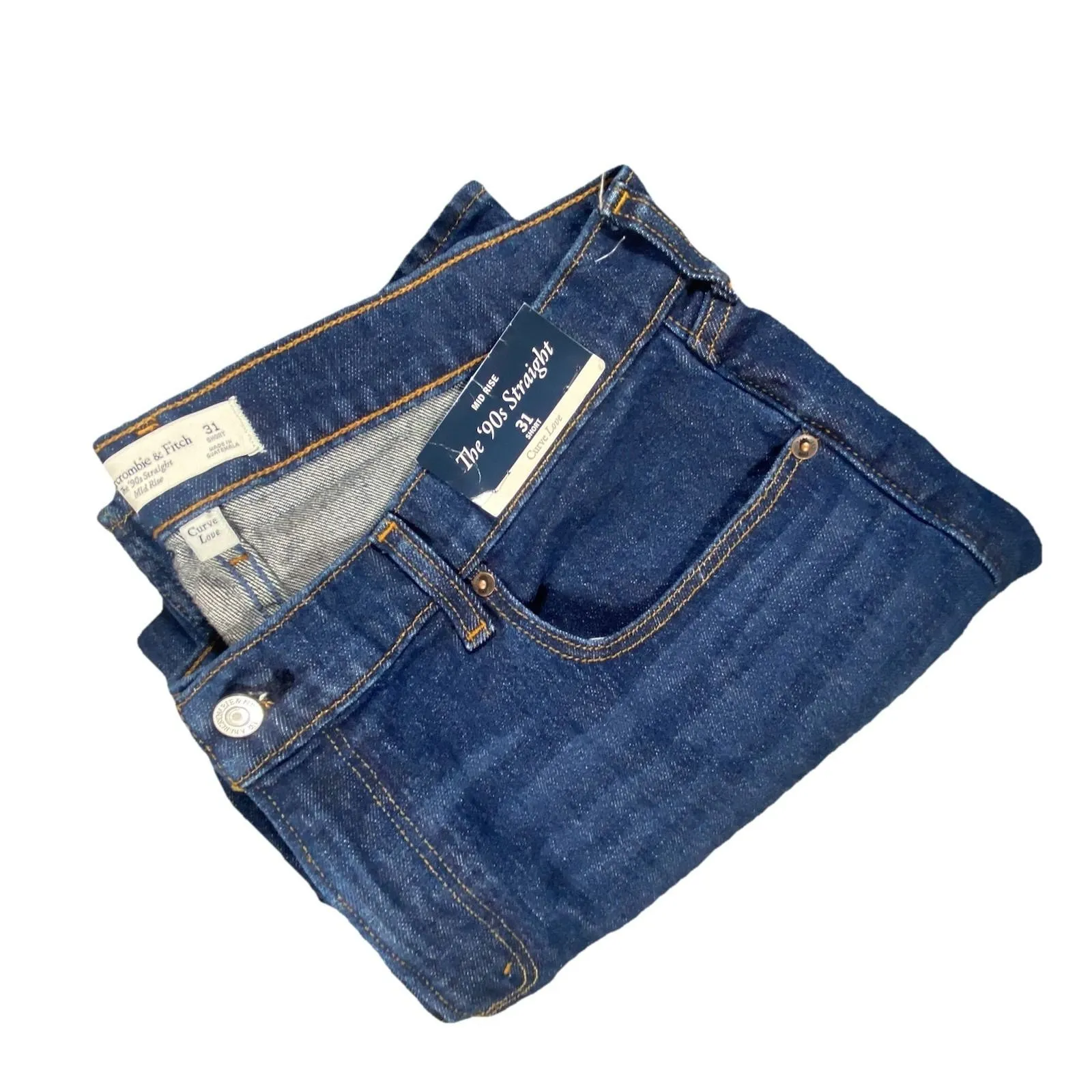 Abercrombie & Fitch Women Jeans 31 Short 90's Straight‎ Mid Rise Curve Love  NWT - Image 2