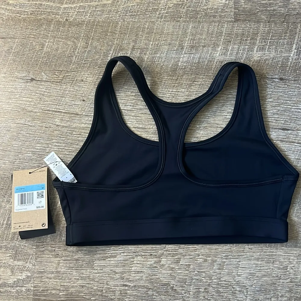 NWT Nike Swoosh Light Support Black Sports Bra Size Medium - Image 3