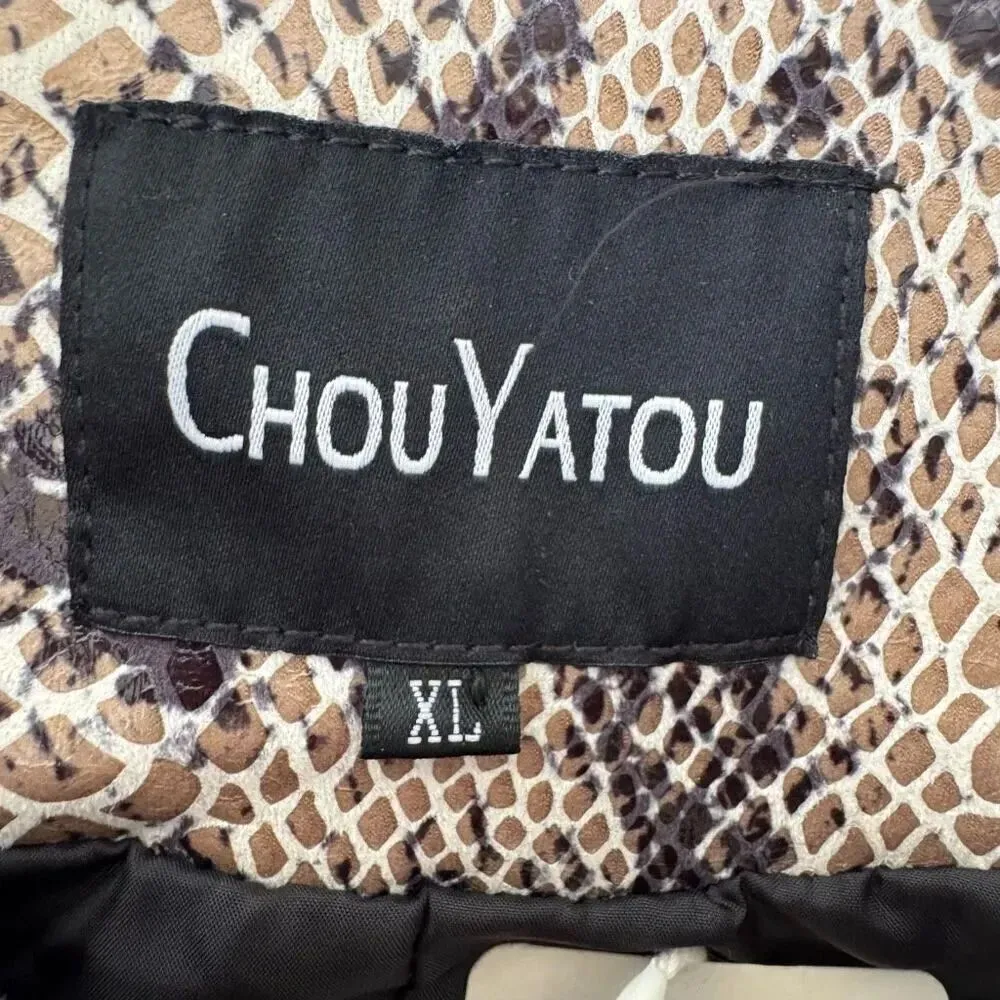 chouyatou Women's Studded Perfect Fit Faux Leather Moto Biker Jacket SZ L Black Size L - Image 7