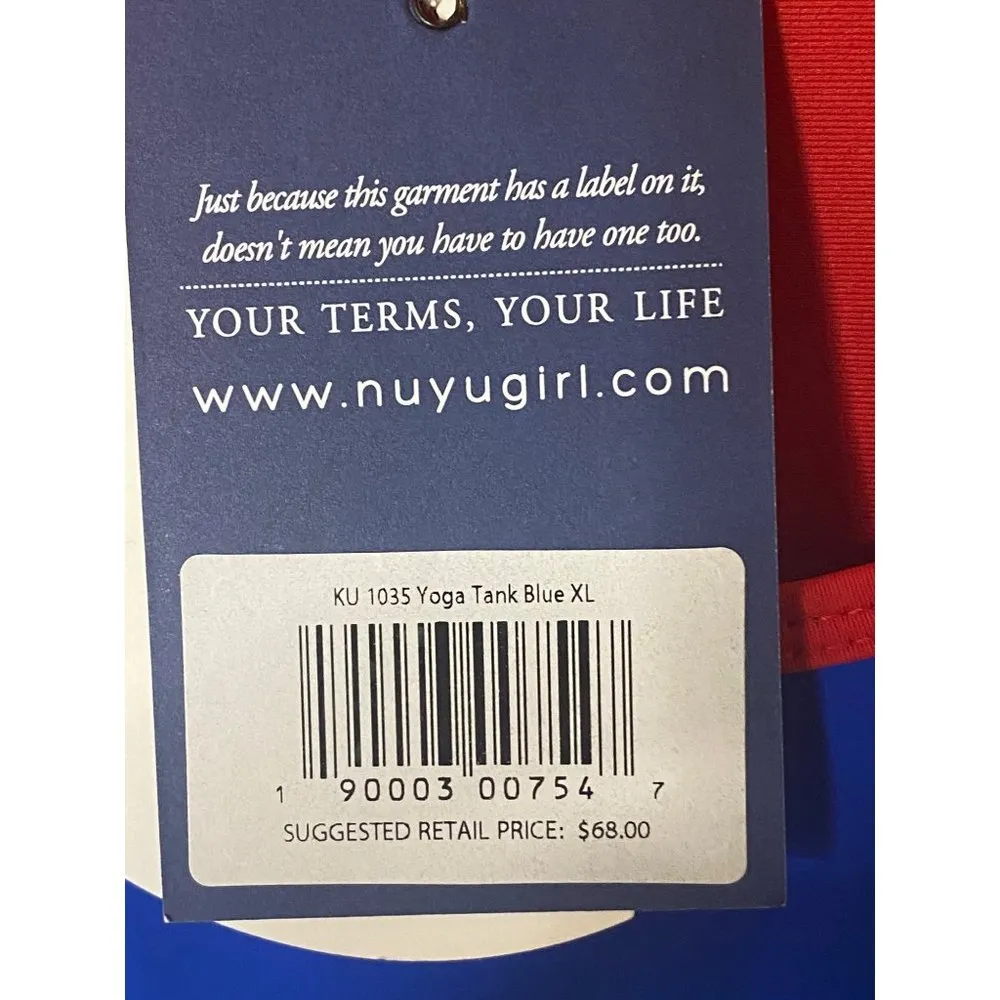 New NUYU Girl KU Kansas University Yoga Tank‎ Top Sz XL Blue - Image 5