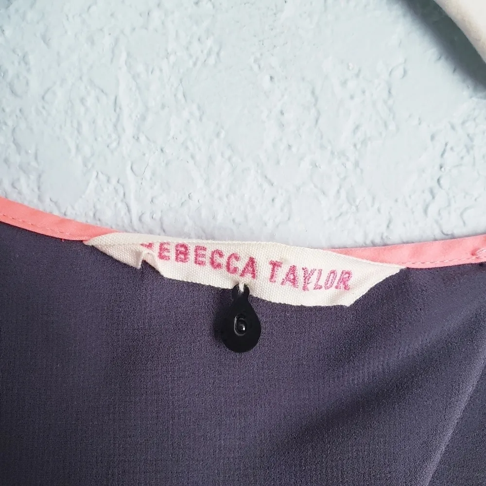 Rebecca Taylor Gray Floral Sleeveless Silk Dress - Image 4