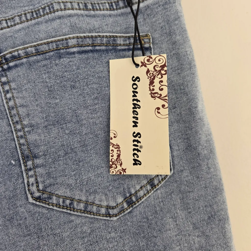 Southern Stitch Distressed Jean Shorts NWT - Image 8