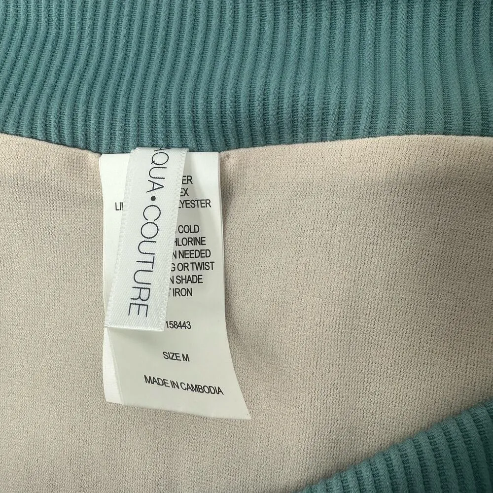 Aqua Couture size medium new with tags bathing suit swimsuit bottoms ribbed teal Blue - Image 6