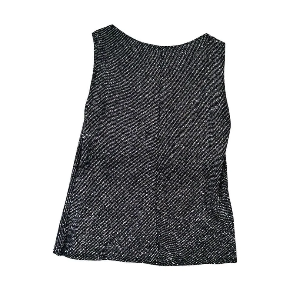 Vintage 90s ONYX Nite By Wendye Chaitin Black Cinch Rhinestone Glitter Top Sz M - Image 2