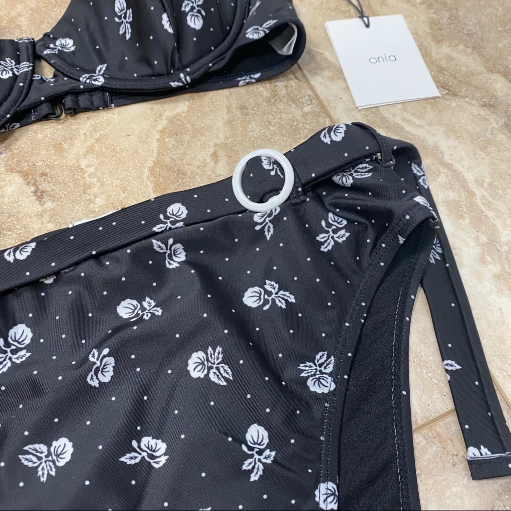 NWT Onia Belted Floral Bikini High Waisted size M Medium NEW - Image 3