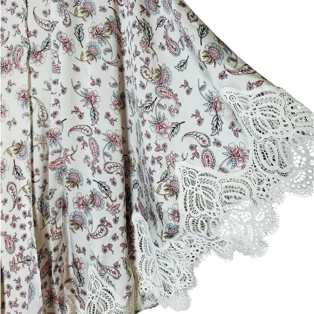 Victorias Secret Paisley Floral Open Kimono Cardigan Crochet Lace Boho Size M/L - Image 2