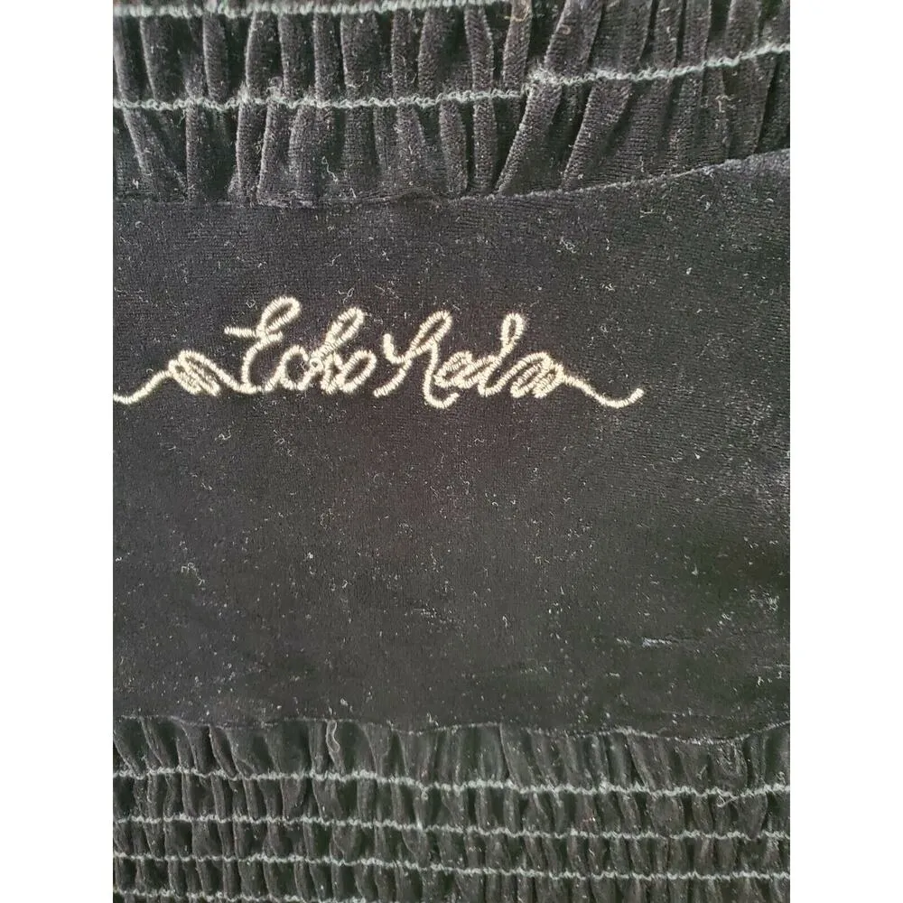 Eckored Women's Solid Black Polyester Off the Shoulder Straight Legs Jumpsuits S - Image 7