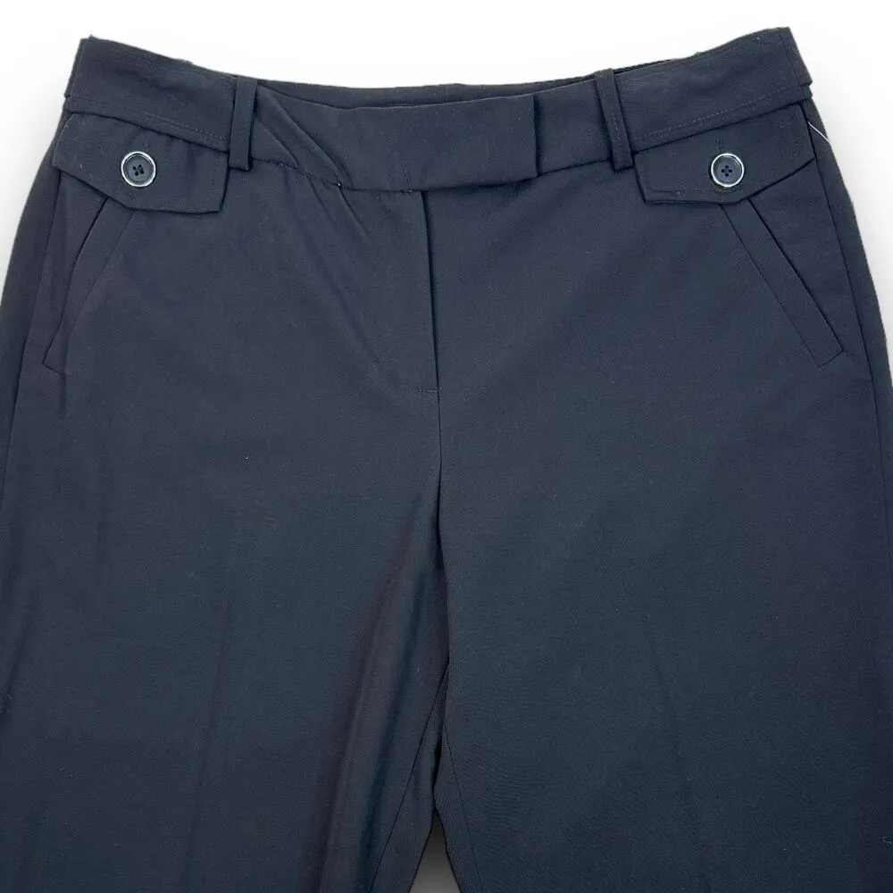 NEW Larry Levine Black Cropped Capri Pants Casual Lightweight Stretch Size 10 - Image 2