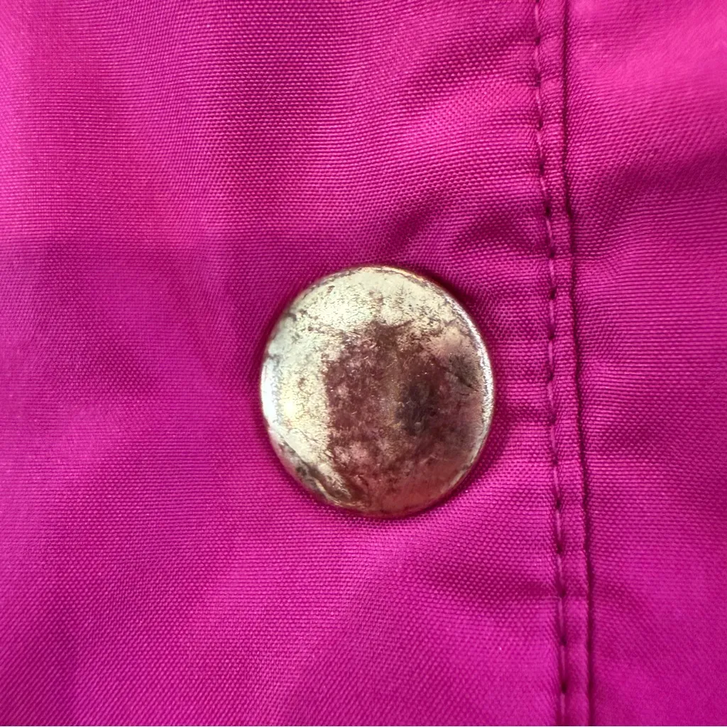 Chico's Sleeveless Puffer Full Zip Jacket Vest Women’s Small Fuchsia/Gold Accent - Image 3