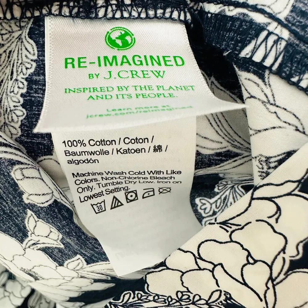 J.Crew Tie Shoulder Poplin Dress in Magnolia Floral Navy BG490 Size XS - Image 4