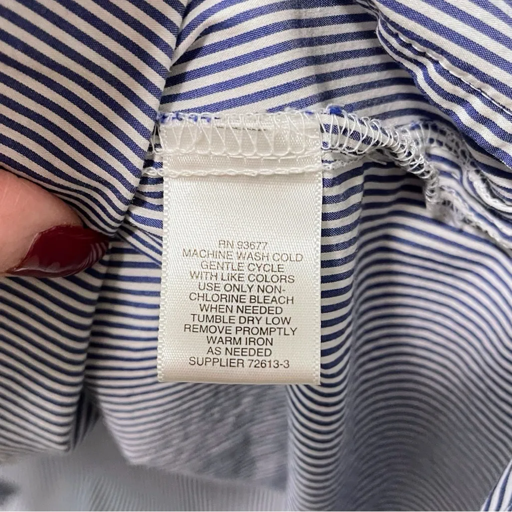 Liz Claiborne 3/4 Sleeve Embroidered Stripe Top XL - Image 8