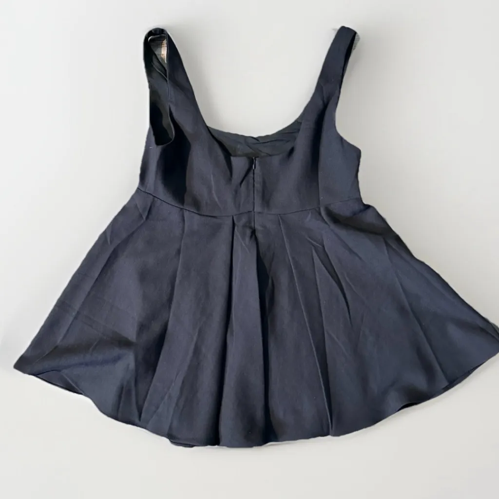 Pomander‎ Place by Tuckernuck Black Raina Top sz S Sleeveless Peplum Hem Tank - Image 3