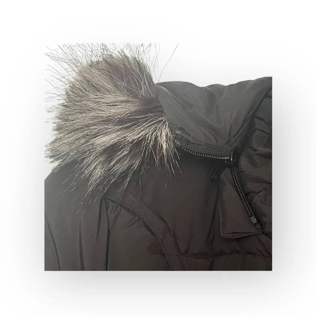 Betsey Johnson 𒀭 Faux Fur Quilted Puffer Mid Length Ski Parka Jacket 𒀭 Black S - Image 12