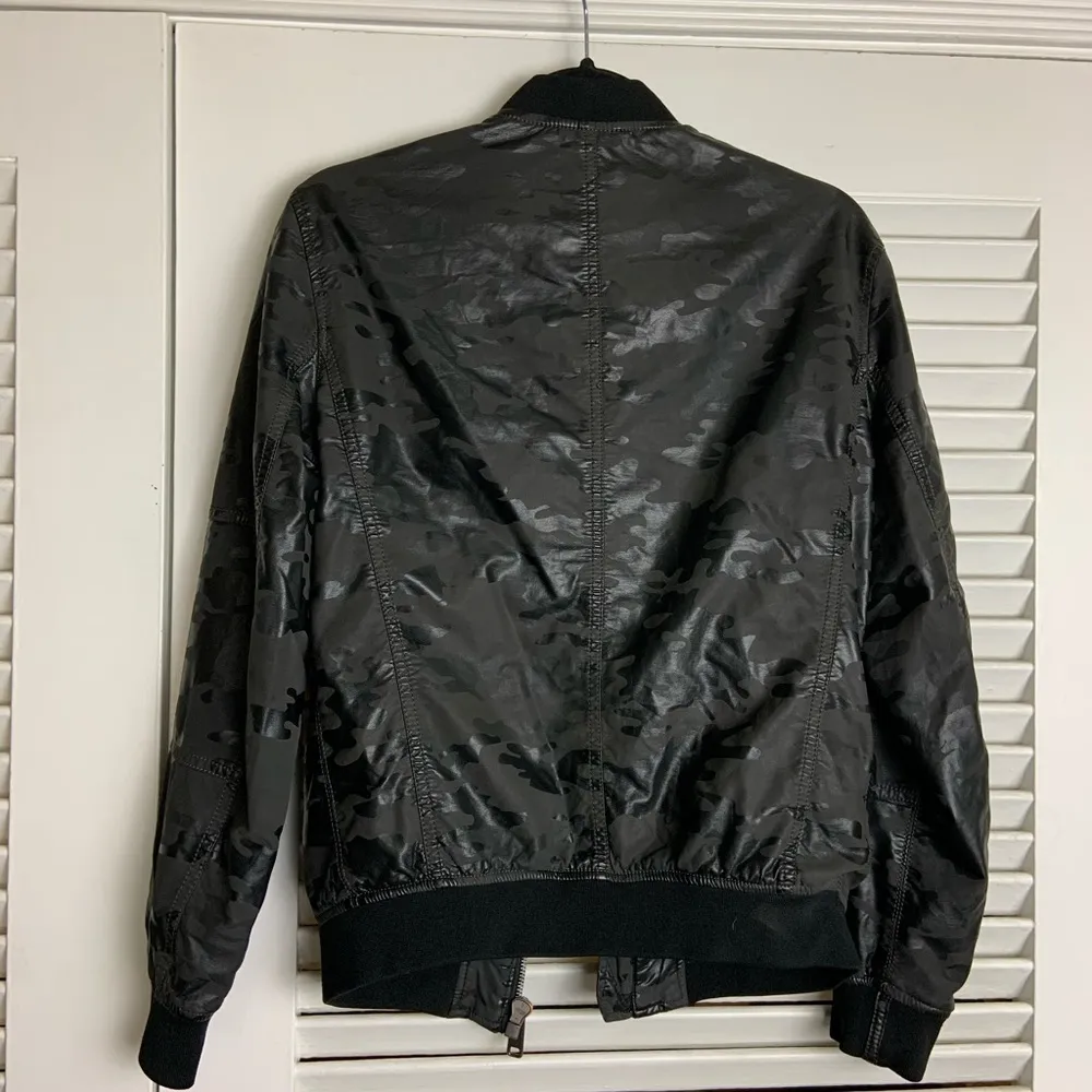 Zara Wos SM Shiny Pleather Army print jacket - Image 2