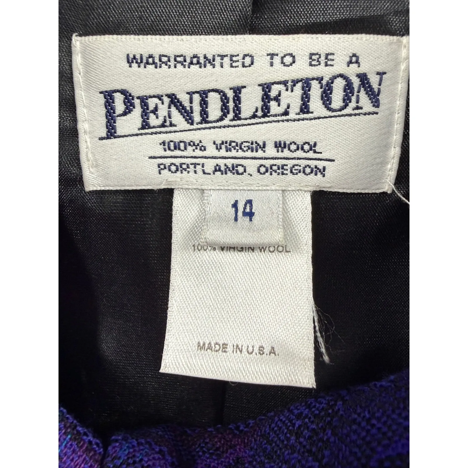 Vintage Pendleton Womens Wool Paisley Blazer Jacket Purple Blue Size 14 - Image 3