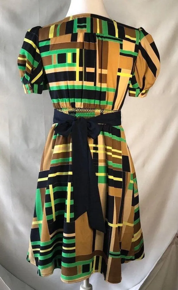 The Webster Miami at Target V-neck Midi Retro Geometric Print Dress Women's Sm - Image 9