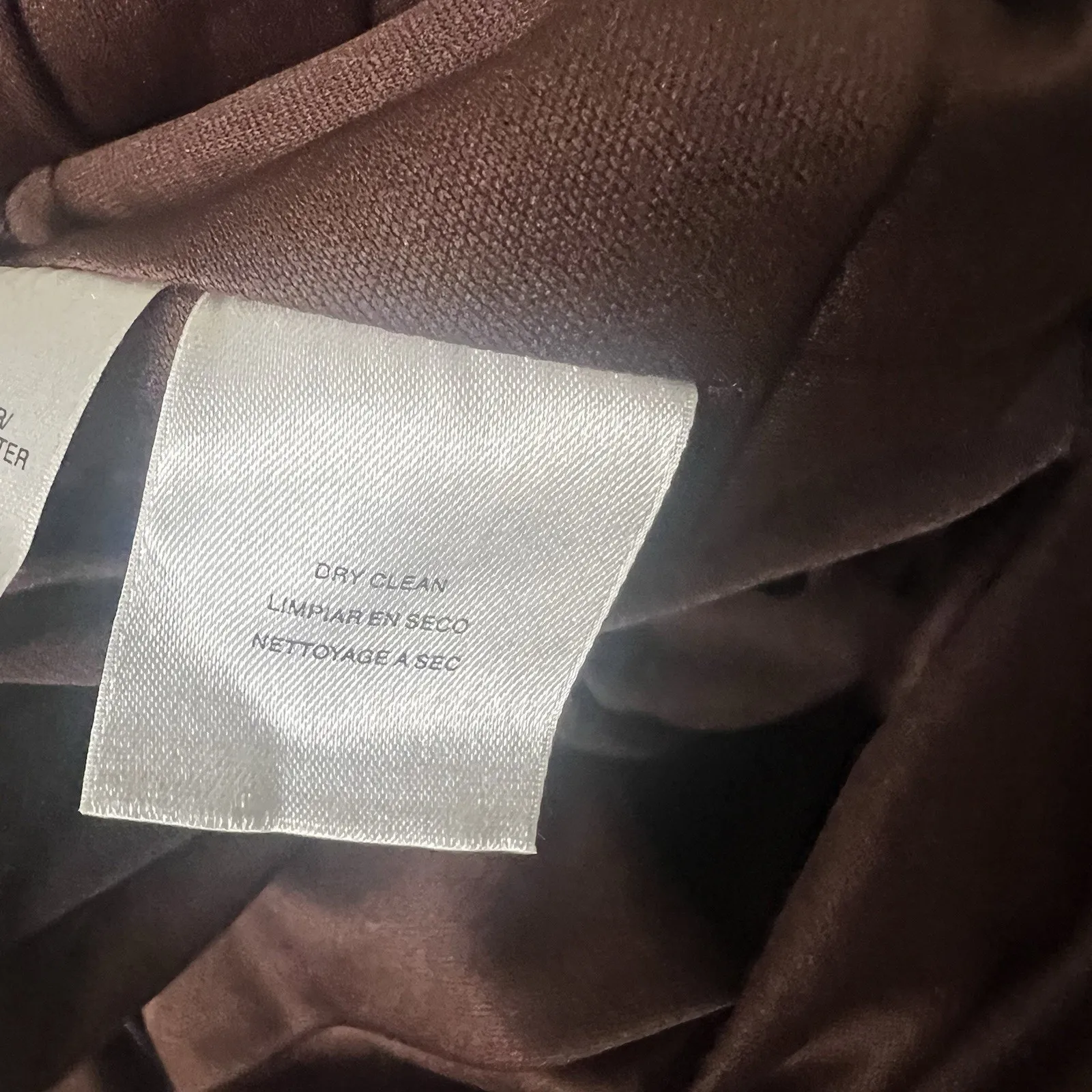 Jones Wear Jersey Dress Size 16 Brown Midi Satin Empire Waist Deep V Neck Draped - Image 14