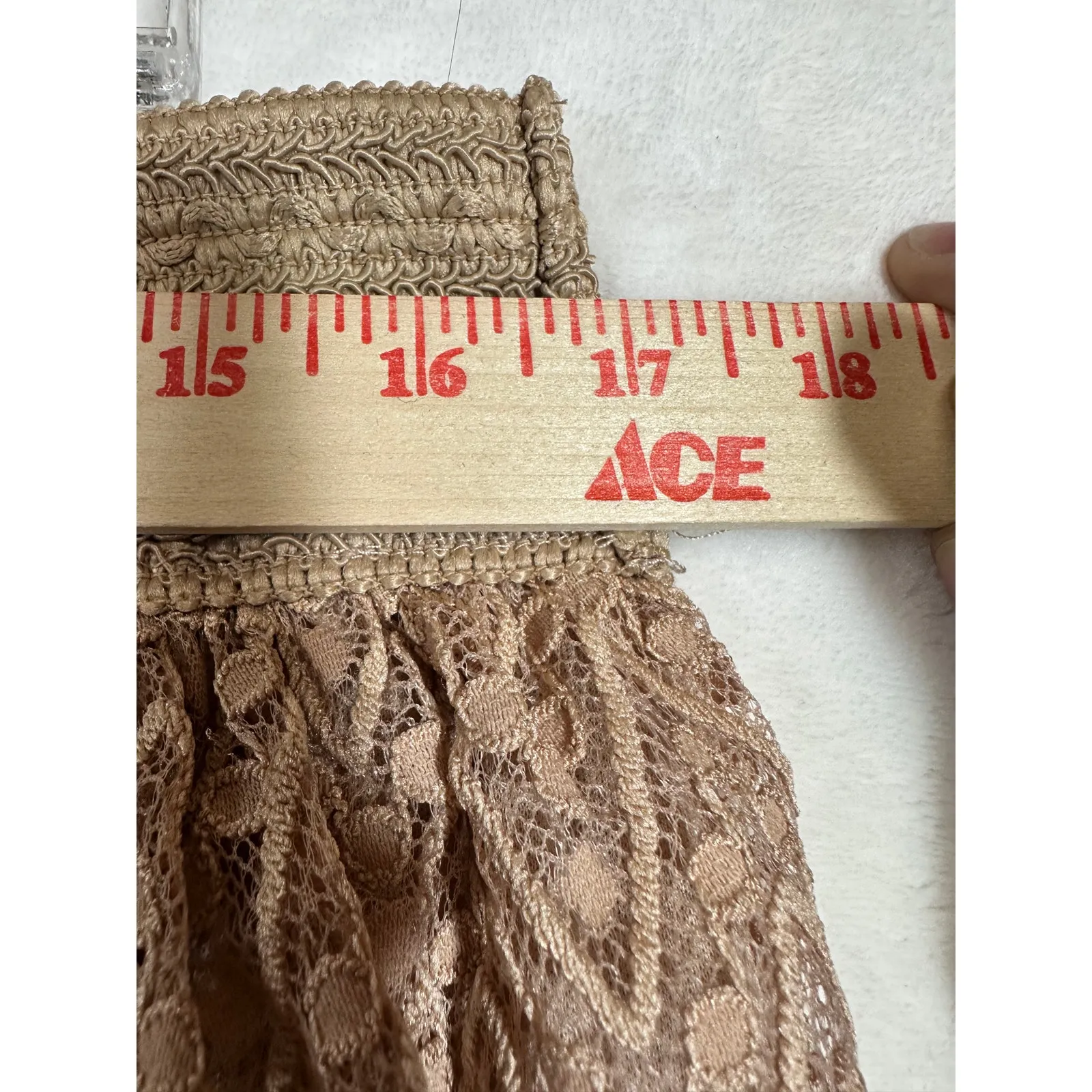 Metrowear XL‎ Lace Peach Pink Beige Coquette Midi Elastic Stretchy Flowy Cute - Image 8