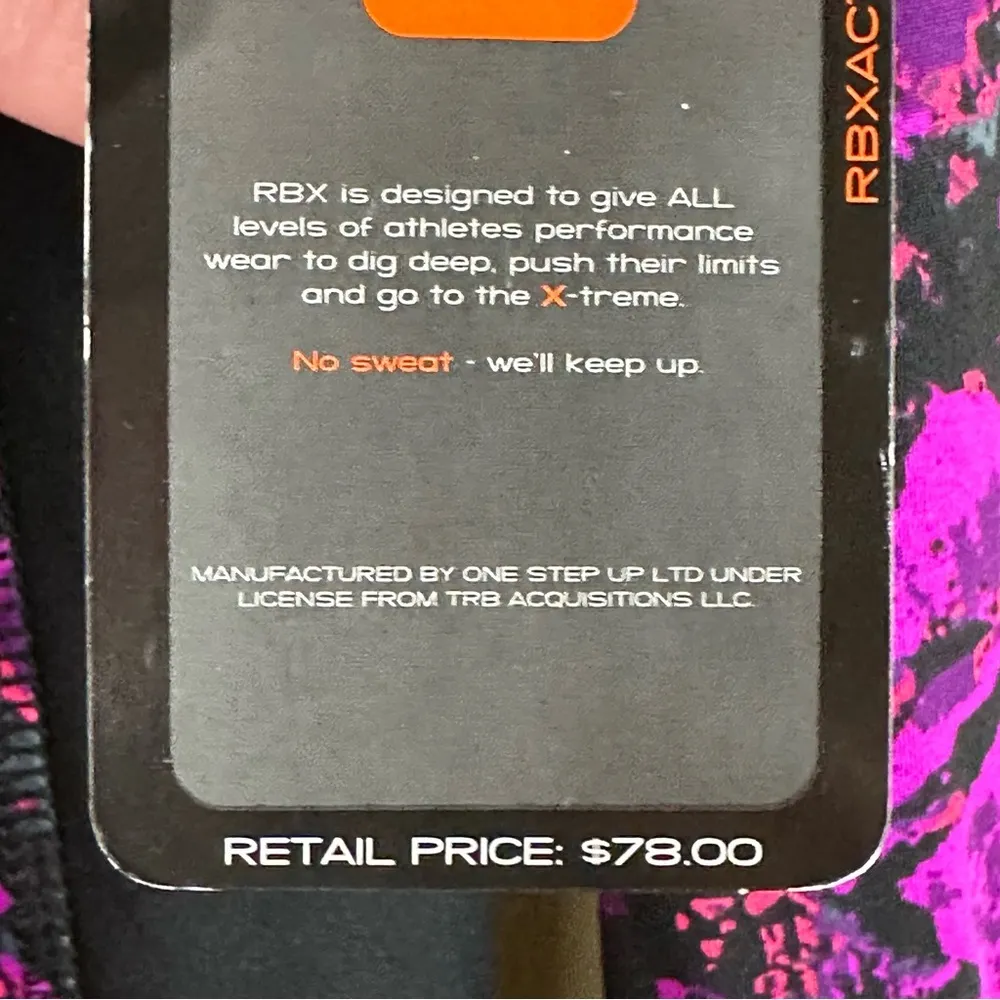 RBX Black & Purple Abstract Floral 1/2 Zip Athletic Pullover M Size M - Image 11