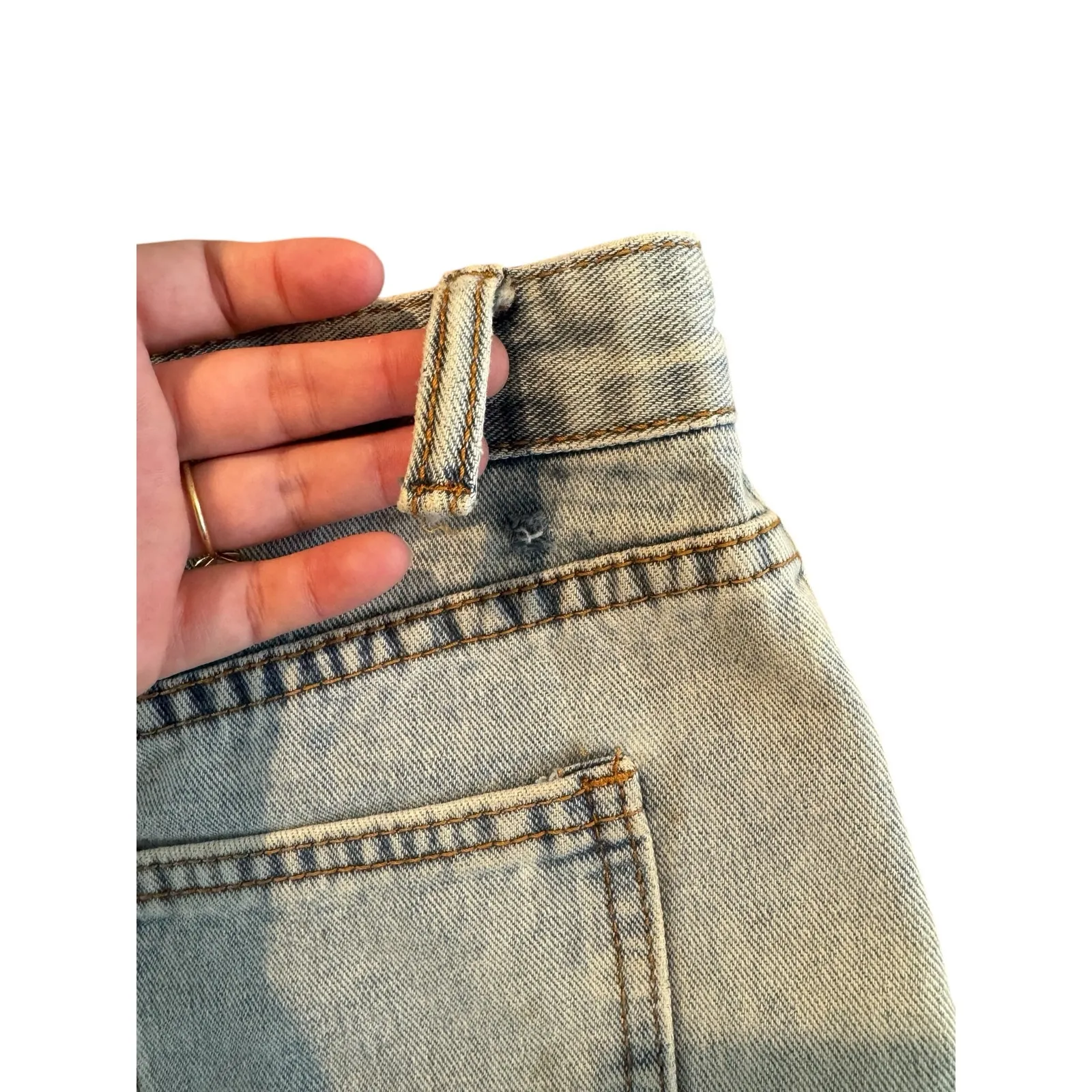 Blue B Rhinestone Fringe Distressed Denim Jean Shorts Women’s Size Large - Image 7