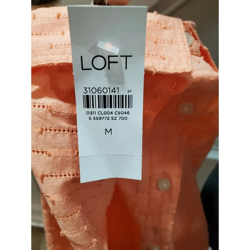 Loft Women's 100% Cotton Long Sleeve Collared Button Down Casual Shirt Medium - Image 8