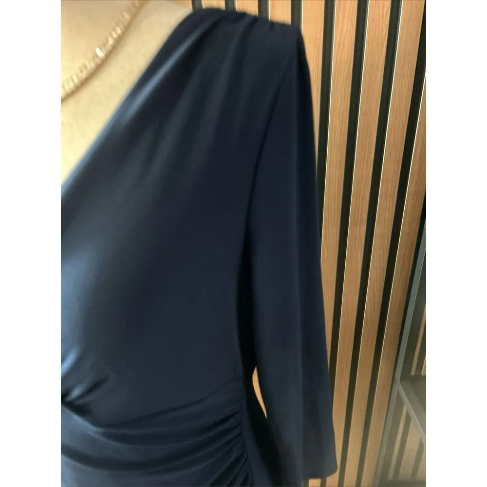 Lauren Ralph Lauren  Dress Deep Sapphire Blue Faux Wrap Women’s Size 6 - Image 3