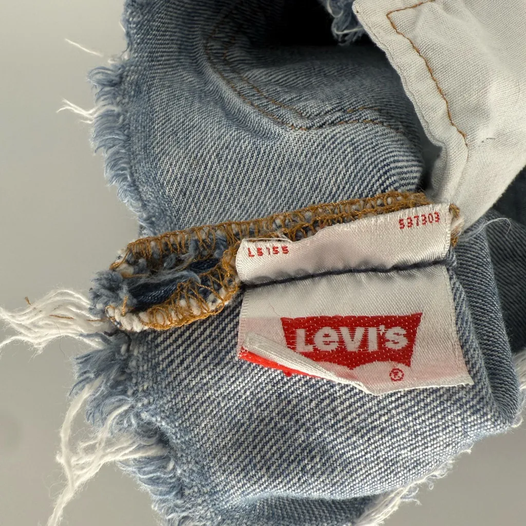 501 Buttonfly Levi's Levi Strauss Denim Blue Jean Shorts Waist Size 25 Button - Image 8